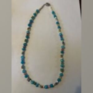 Jelly's Jewelry and Boutique Handcrafted Blue/Colorful Beaded Necklace
